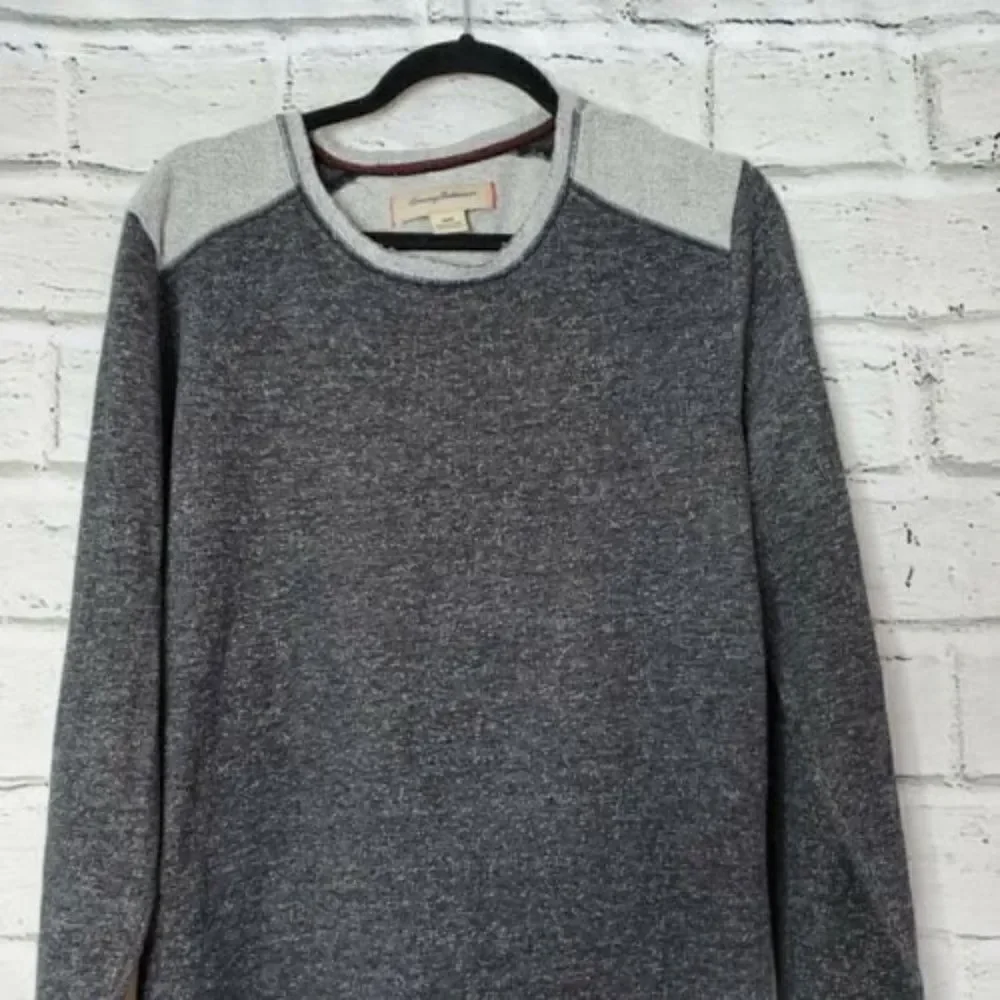 Tommy Bahama Mens Sweater Sz Medium Long Sleeve Pullover Gray Cotton-Poly